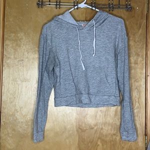 Grey cropped hoodie